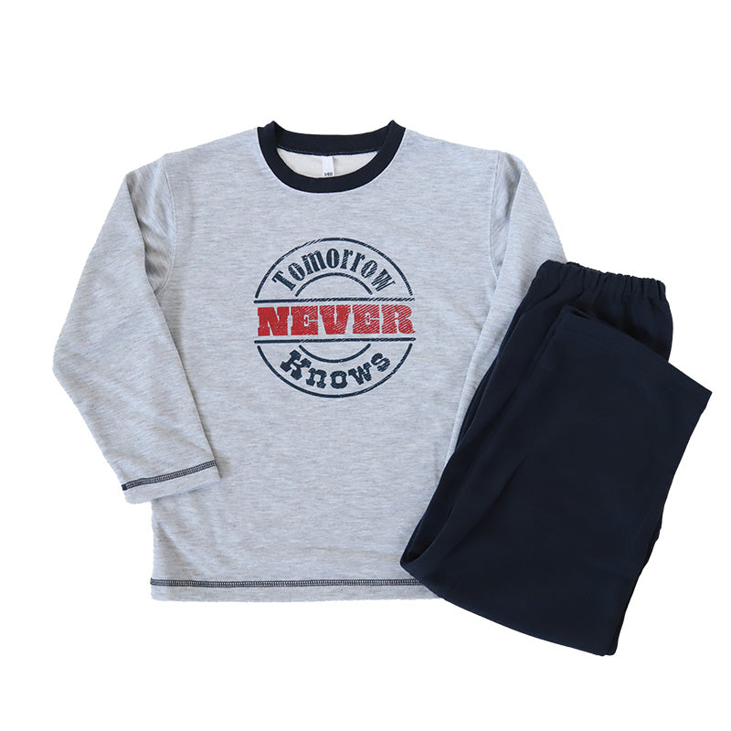 キッズ パジャマ 男の子 長袖 冬 秋 あったかい ルームウェア 男児 保温 上下セット 130~160cm 子供服 子ども ダンボールニット ナイトウェア ルームウエア 部屋着 上下 男子 (在庫限り)