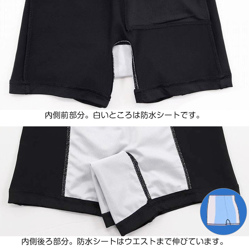 サニタリー スパッツ 一分丈 ジュニア オーバーパンツ ポケット メッシュ 1分丈 夏 中学生 高校生 150~165cm 女の子 女子 スクールスパッツ インナーパンツ カバーパンツ レギンス アンダーパンツ 黒 スカート下 子供 重ね履き 150 160