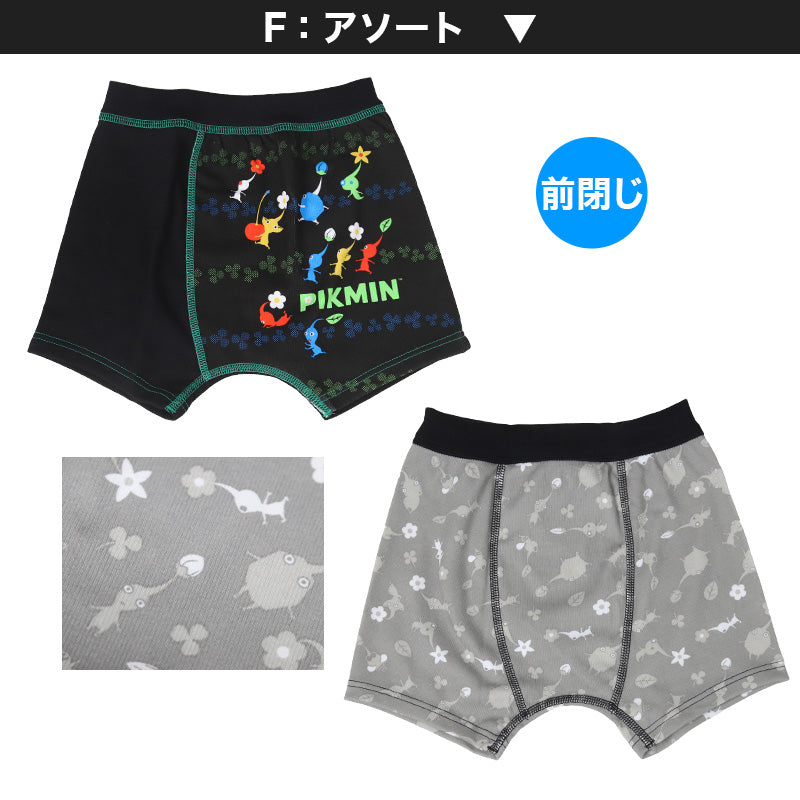 ピクミン ボクサーブリーフ 2枚組 110 120 130 cm 下着 男児 パンツ 綿 インナー 2枚セット おとこのこ コットン 入園祝い PIKMIN グッズ ピクミンガーデン まとめ買い 2P 綿混 子供 キッズ 男児 男子 男の子 ボーイズ ブリーフ 前閉じ
