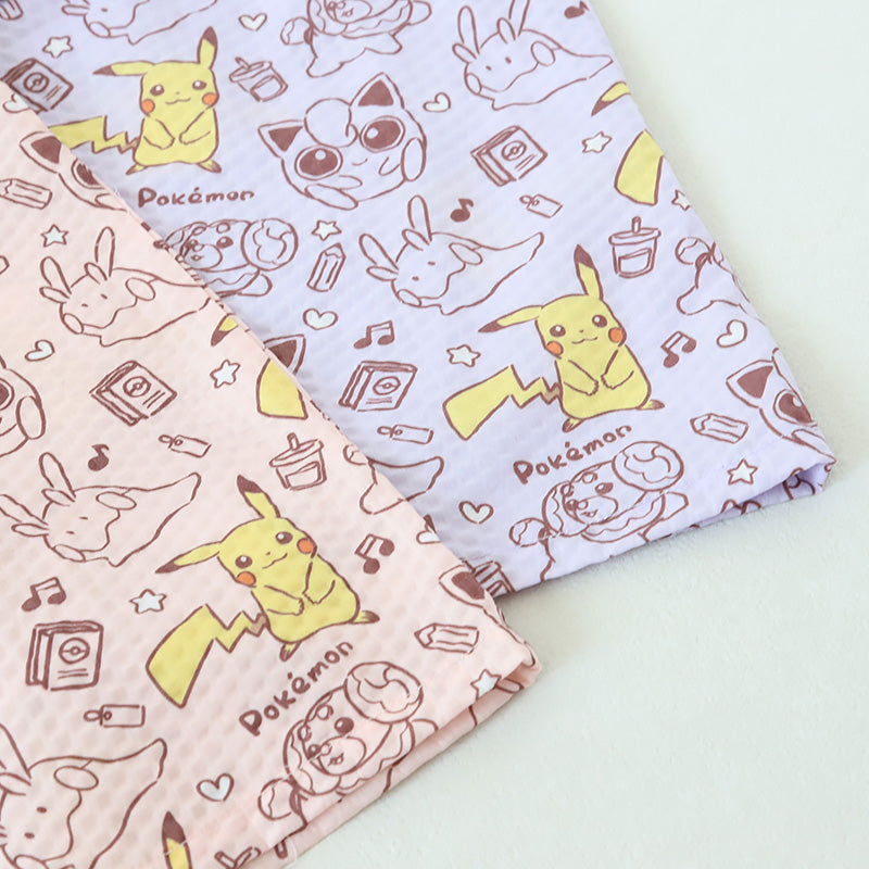 ポケモン 甚平 女の子 子供 キッズ ポケットモンスター 女児 かわいい セットアップ 涼しい 110cm~130cm じんべい パジャマ 甚兵衛 110 120 130 部屋着 夏 お祭り 子供服 (在庫限り)