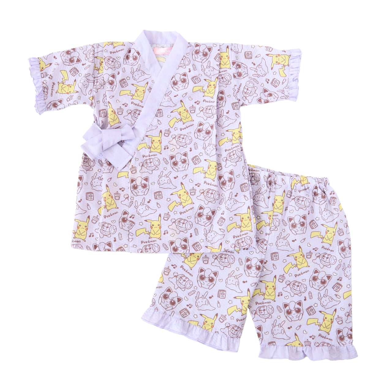 ポケモン 甚平 女の子 子供 キッズ ポケットモンスター 女児 かわいい セットアップ 涼しい 110cm~130cm じんべい パジャマ 甚兵衛 110 120 130 部屋着 夏 お祭り 子供服 (在庫限り)