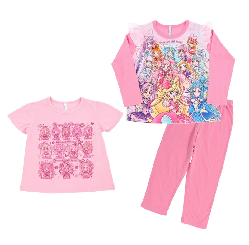 プリキュア パジャマ 光るパジャマ キミとアイドルプリキュア 半袖 長袖 セット 100cm~130cm プリキュアオールスターズ 110cm 120cm 女児 女の子 キッズ 子供 お泊り保育 光る (在庫限り)