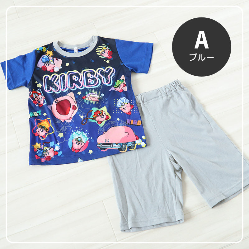 光るパジャマ カービィ 星のカービィ パジャマ 男児 半袖 夏 春 上下セット 110cm~140cm キッズ 男の子 子供 部屋着 ルームウェア カービィー Tシャツ 光る 120cm 130cm ジュニア お泊り (在庫限り)
