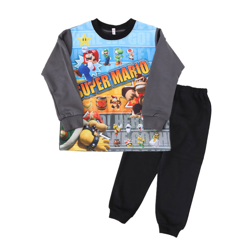光るパジャマ マリオ パジャマ 男児 長袖 スーパーマリオ 秋 冬 春 上下セット 110cm~140cm キッズ 男の子 子供 部屋着 ルームウェア トレーナー 120cm 130cm ジュニア お泊り