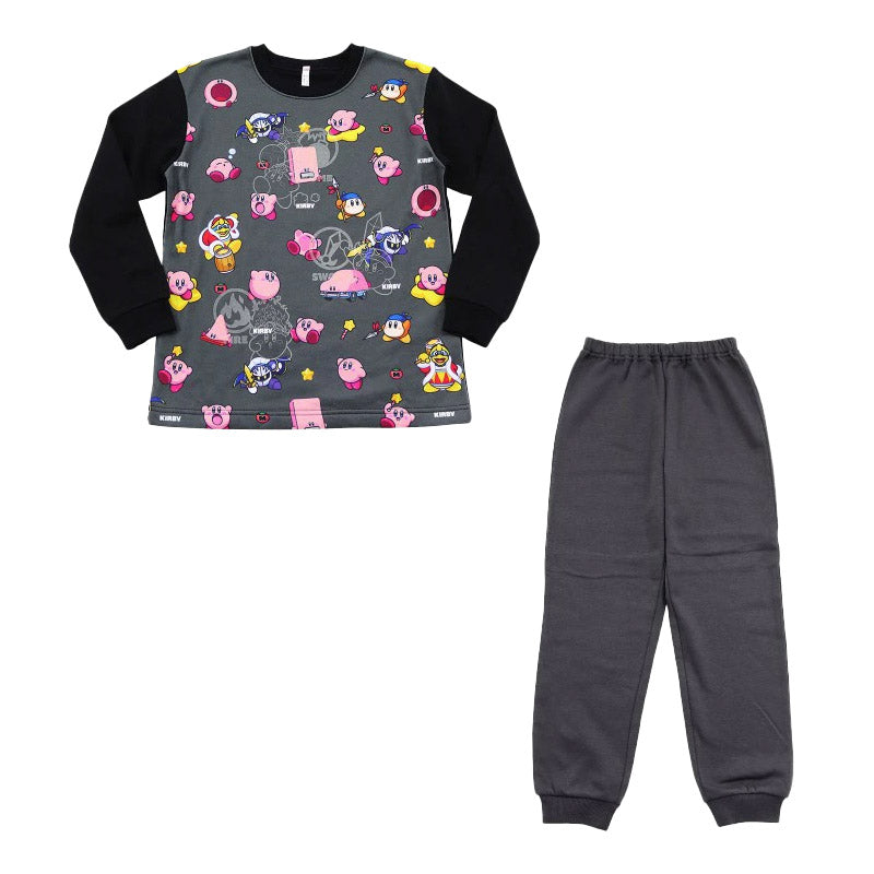光るパジャマ 星のカービィ パジャマ 裏起毛 長袖 男の子 キッズ パジャマ トレーナー ルームウェア 冬 上下セット 110cm~140cm カービィー 子ども 男児 光る あったかい 120cm 130cm ジュニア お泊り 子供服