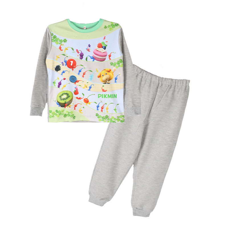 光るパジャマ ピクミン 長袖 パジャマ 男の子 女の子 秋 冬 春 上下セット 110 120 130 140 cm キッズ 子供 男児 部屋着 ルームウェア トレーナー ジュニア お泊り パジャマ上下 ルームウエア 部屋着 寝巻き 寝間着 綿混 大人気 人気キャラクター バンダイ BANDAI