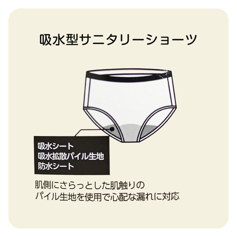 le coq sportif サニタリーショーツ ジュニア 吸水タイプ 羽根つき対応 150~165cm サニタリー 生理 ショーツ 生理用パンツ 生理用ショーツ かわいい 下着 子供 中学生 小学生