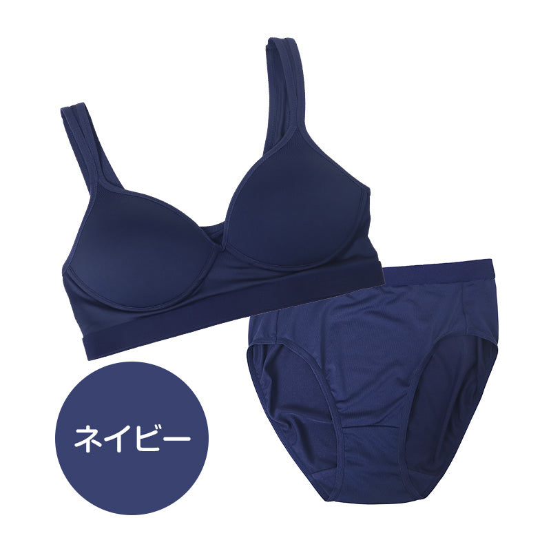 スポーツブラ ジュニアブラ セット ジュニア キッズ スポブラ 中学生 小学生 下着 上下セット 150 160 165cm ハーフトップ ショーツ 子供 下着 ブラジャー 女の子 女子 ノンワイヤーブラ スポーツブラジャー 150 160 165 学校 シンプル ブルー ネイビー
