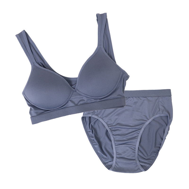 スポーツブラ ジュニアブラ セット ジュニア キッズ スポブラ 中学生 小学生 下着 上下セット 150 160 165cm ハーフトップ ショーツ 子供 下着 ブラジャー 女の子 女子 ノンワイヤーブラ スポーツブラジャー 150 160 165 学校 シンプル ブルー ネイビー