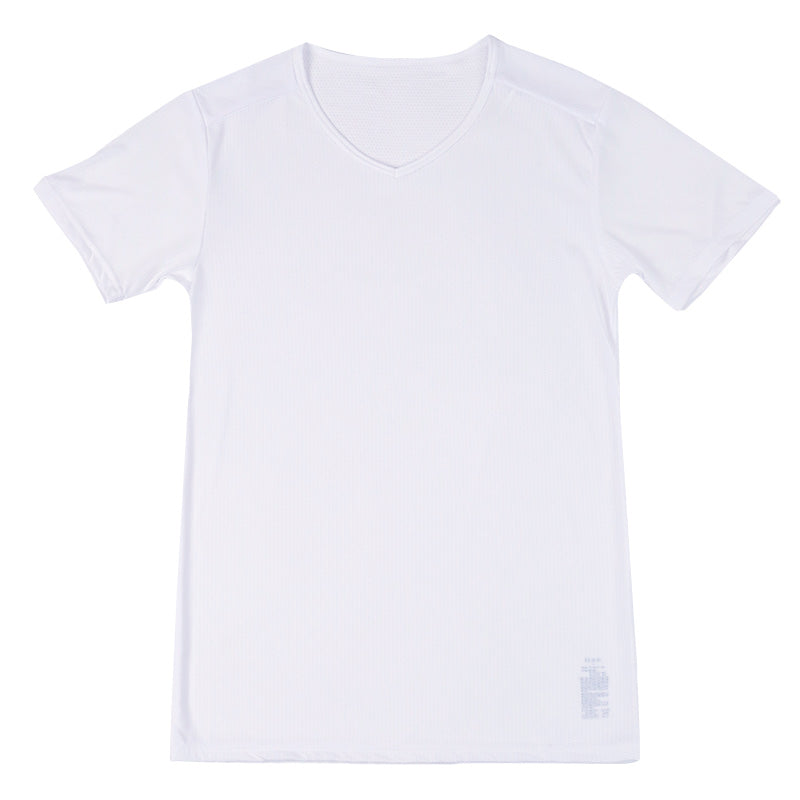 メンズ 汗取りインナー 半袖 Vネック 接触冷感 M L LL 背中 汗染み 運動 スポーツ 夏 男性 インナー 下着 肌着 白 黒 吸汗速乾 UV対策 紫外線対策 (在庫限り)