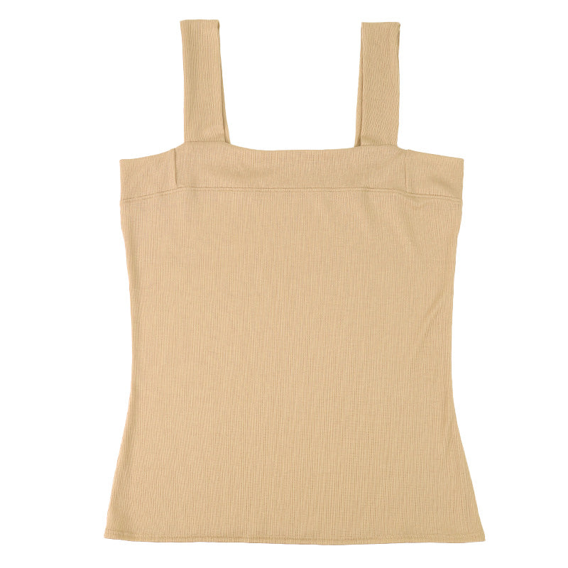 タンクトップ チラ見え防止 インナー レディース M L LL ブラ紐隠し 下着 ノースリーブ 谷間隠し 女性 肌着 タンク 無地 生活の木 インナー シャツ 夏 30代 40代 50代 (在庫限り)