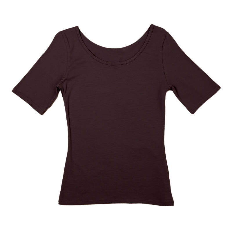 インナー 5分袖 レディース 綿混 起毛 シャツ 丸首 M L LL 下着 肌着 女性 綿 コットン 半袖 トップス 薄手 アンダーウェア 保湿 静電気対策 ストレッチ 洗濯タグなし 快適