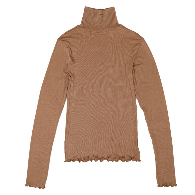 インナー 長袖 レディース シャツ ハイネック リブ M L LL 下着 肌着 女性 トップス 薄手 アンダーウェア 保温 ストレッチ 快適 あったかインナー 暖かい 温かい 秋 冬 タートルネック