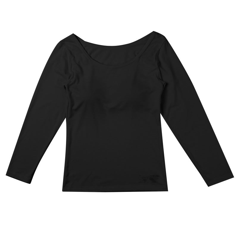 8分袖 カップ付き ジュニア ガールズ インナー 吸湿発熱 150cm~165cm 女の子 女児 下着 ストレッチ あったか cica加工 長袖 シンプル 暖かい 防寒 秋 冬 寒さ対策 冷え取り