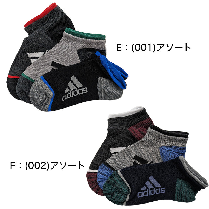 ソックス 靴下 アディダス キッズ スニーカー 男子 男の子 3足組 19-21cm~23-25cm 靴下 子供 くるぶし ソックス ジュニア adidas 福助 3足セット 迷彩 ロゴ