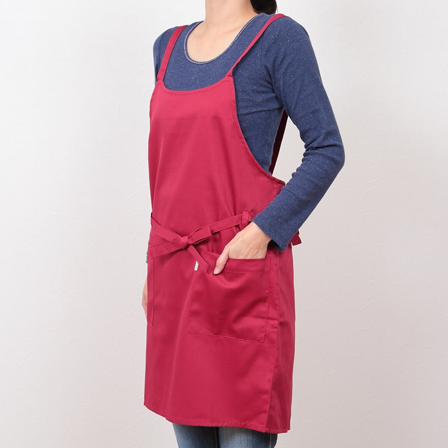 SOMETHING 両サイドポケット付き 女性用エプロン (M-L)(サムシング レディース 紐 ガーデニング カフェ 飲食 保育士 ユニフォーム 園芸 厨房 料理 制服 花屋 パン屋 ベーカリー DIY サービス キッチン バーベキュー)ON (取寄せ)