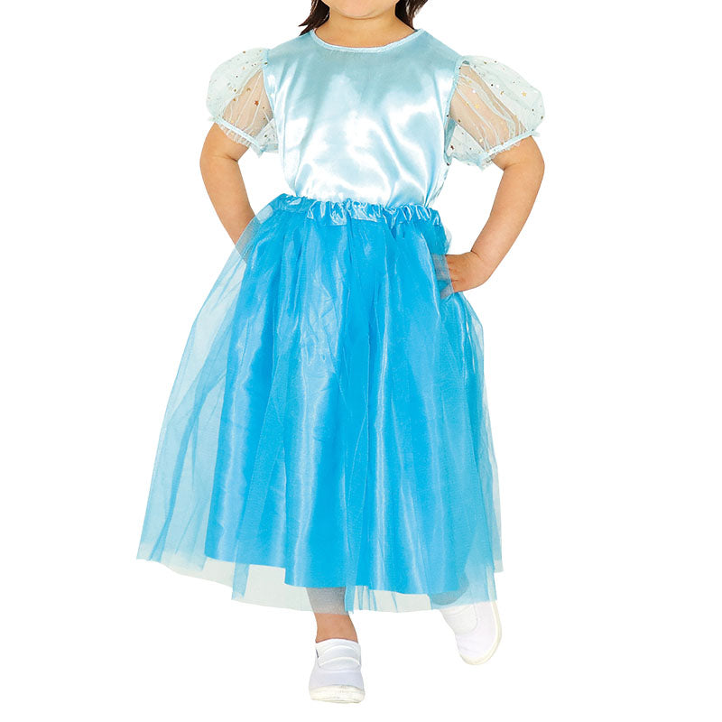 プリンセス衣装 キッズ ドレス セット サテン パフスリーブ スカート 上下セット Cサイズ 子供用 コスプレ 発表会 衣装 ハロウィン イベントドレス 写真映え かわいい なりきり コスチューム チュールドレス キラキラ衣装 (取寄せ)