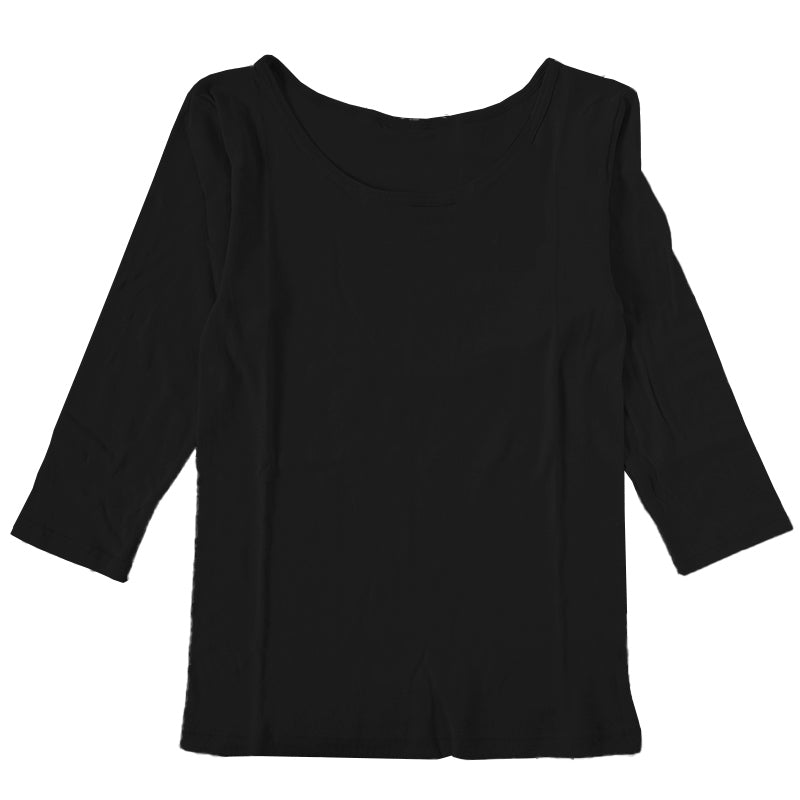 下着 7分袖 肌着 綿100% レディース インナー シャツ 長袖 M L LL 綿 tシャツ 無地 グレー 白 黒 女性
