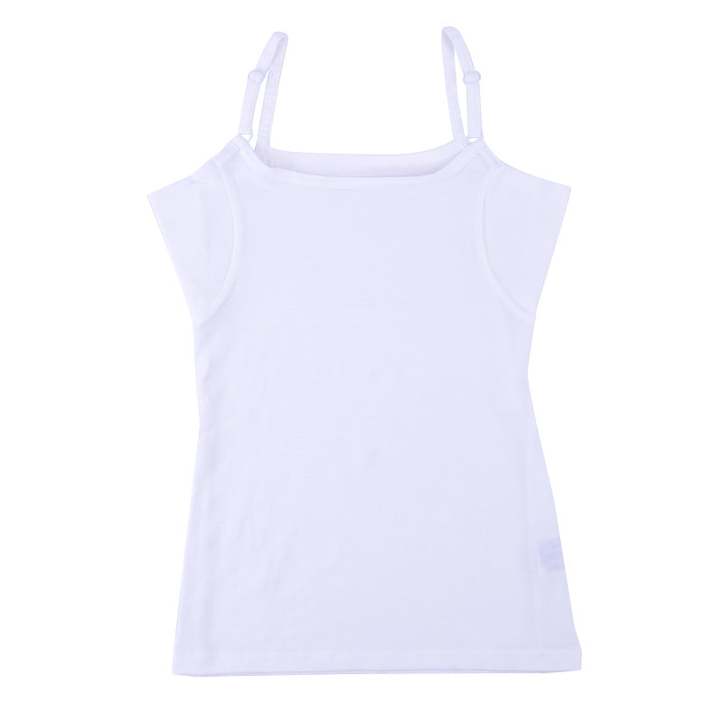 キッズ キャミソール インナー 下着 女の子 冷感 汗取り付き 130 140 150 160 cm 子供 肌着 夏 女児 無地 シンプル 接触冷感 UVカット 伸縮性 速乾 学校 スクール 体育 スポーツ (在庫限り)