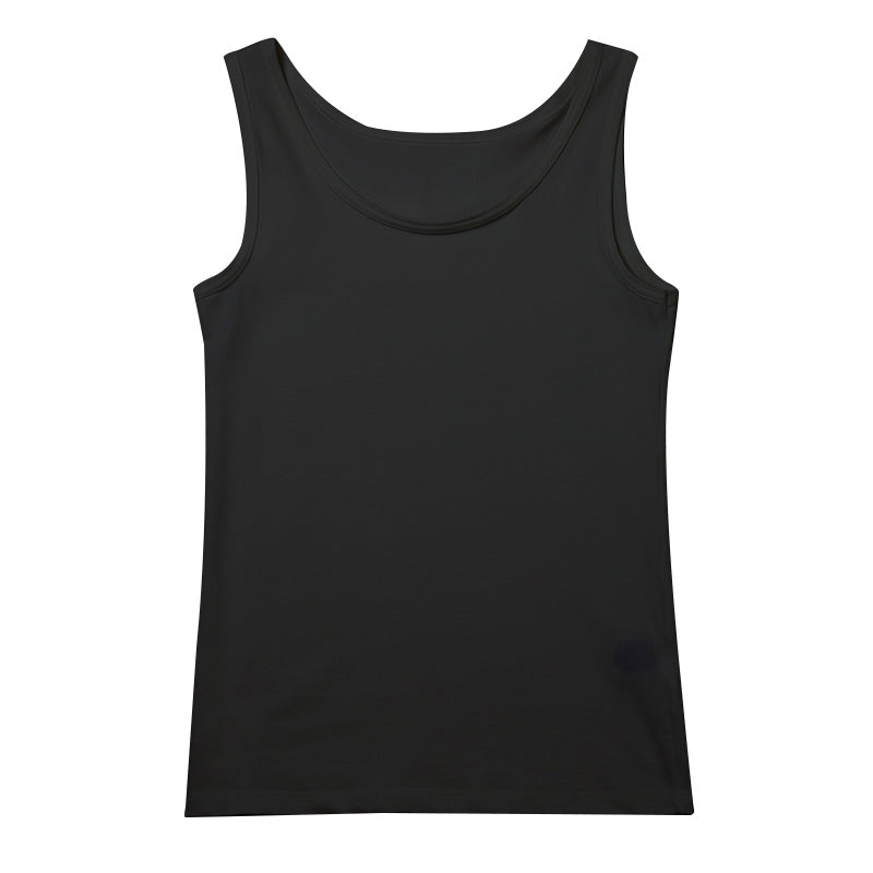 タンクトップ インナー レディース 綿混 M L LL リラックス アンダーウェア 女性 肌着 下着 敏感肌 肌に優しい コットン 綿 シンプル 無地 定番 黒 白 30代 40代 50代 60代