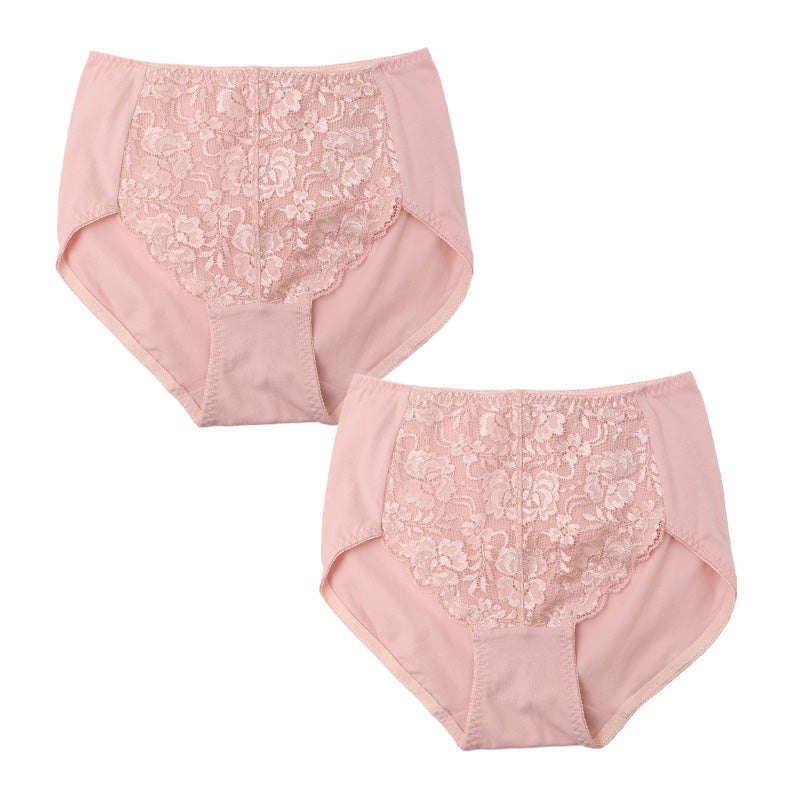 ショーツ レディース 綿混 2枚組 レース 下着 パンツ インナー M L LL 3L 4L 女性用 ストレッチ コットン フロントレース 無地 シンプル かわいい 上品 快適 デイリー セット まとめ買い レースショーツ 肌にやさしい やわらかい フィット感 大きい