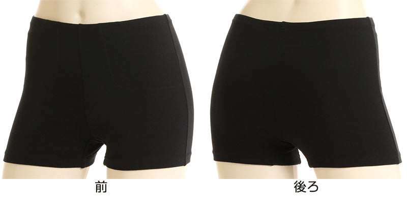 スパッツ 1分丈 黒 生理 防水 S~L (生理用品 パンツ スクールインナー 下着 肌着 インナー 小さいサイズ サニタリーショーツ 中学生)