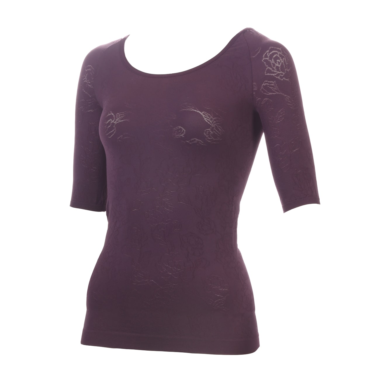 レディース インナー 5分袖インナー 蓄熱 着るタイツ M・L (ATSUGI 女性 婦人 インナーシャツ アンダーウェア 薄手 Uネック 防寒 寒さ対策 暖かい 半袖 花柄 日本製) (在庫限り)