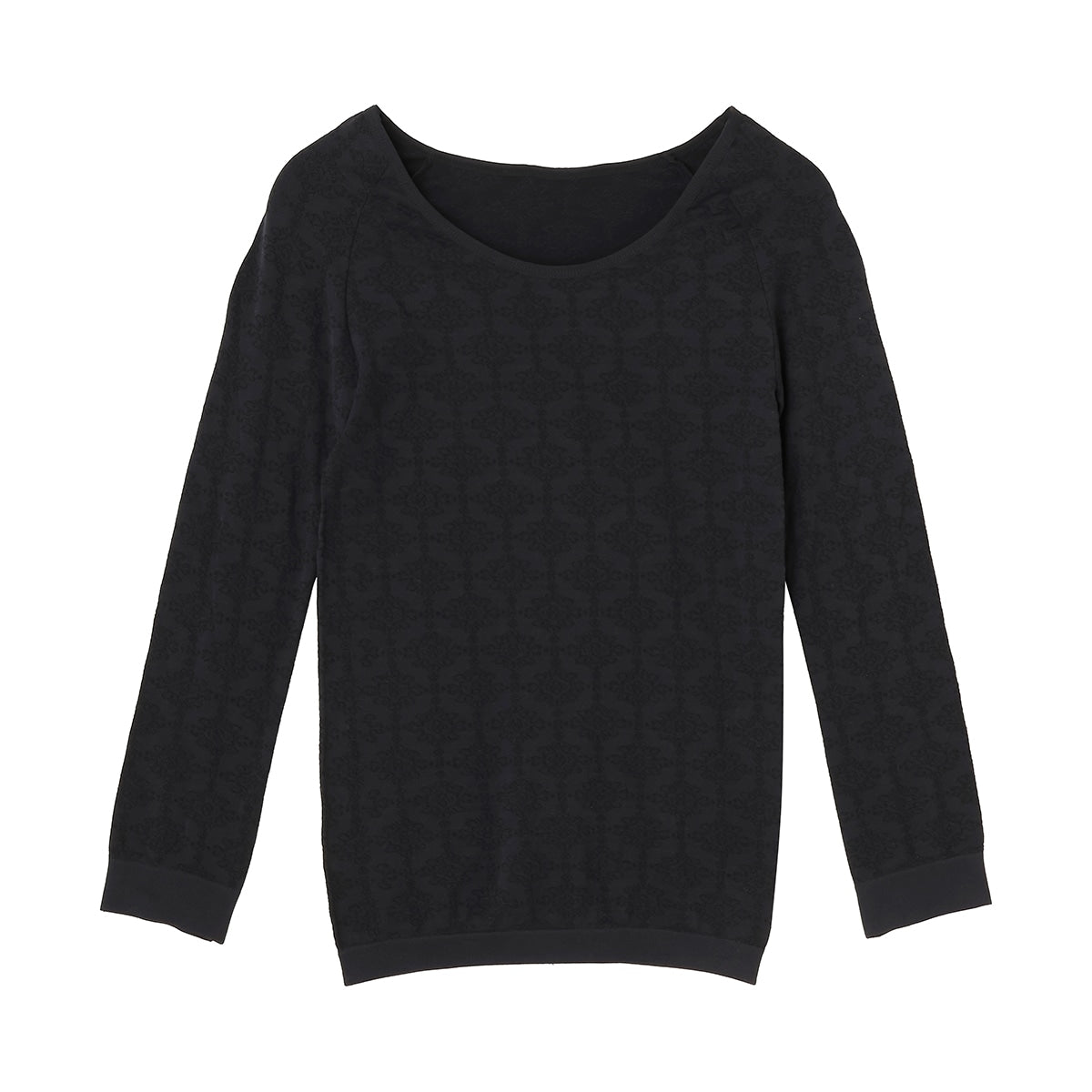 インナー レディース あったかインナー 8分袖インナー 着るタイツ 暖かい M・L 女性 婦人 インナーシャツ アンダーウェア 薄手 Uネック 防寒 寒さ対策 花柄 (在庫限り)