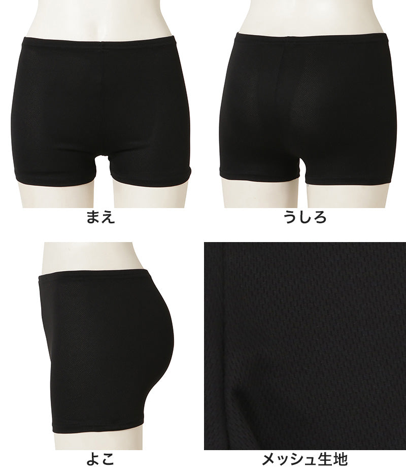ジュニア オーバーパンツ 1分丈スパッツ 黒 子供用 120cm~160cm (スパッツ 130cm 140cm 150cm 中学生 小学生 キッズ パンツ スカート下 スクールインナー 下着 インナー) (在庫限り)