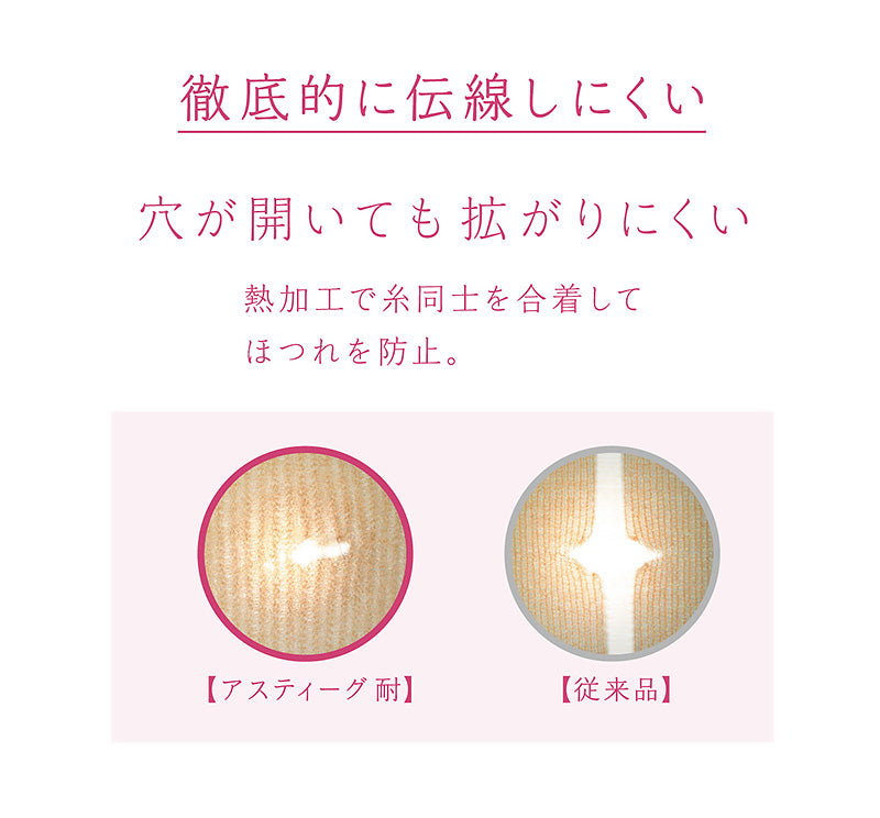 アスティーグ 耐 ストッキング 伝線しにくい ASTIGU M-L・L-LL (破れにくい 丈夫 アツギ パンスト パンティストッキング 夏 春 デイリー 日常使い) (在庫限り)