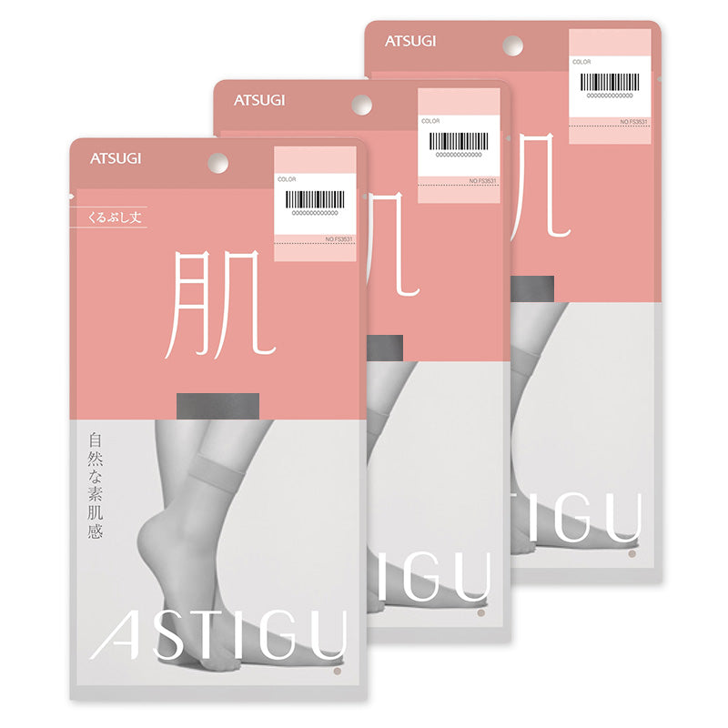 アスティーグ 肌 ショートストッキング ストッキング くるぶし丈 22-25cm (ASTIGU アンクル丈 足首丈 婦人 黒 ベージュ 伝線しにくい)