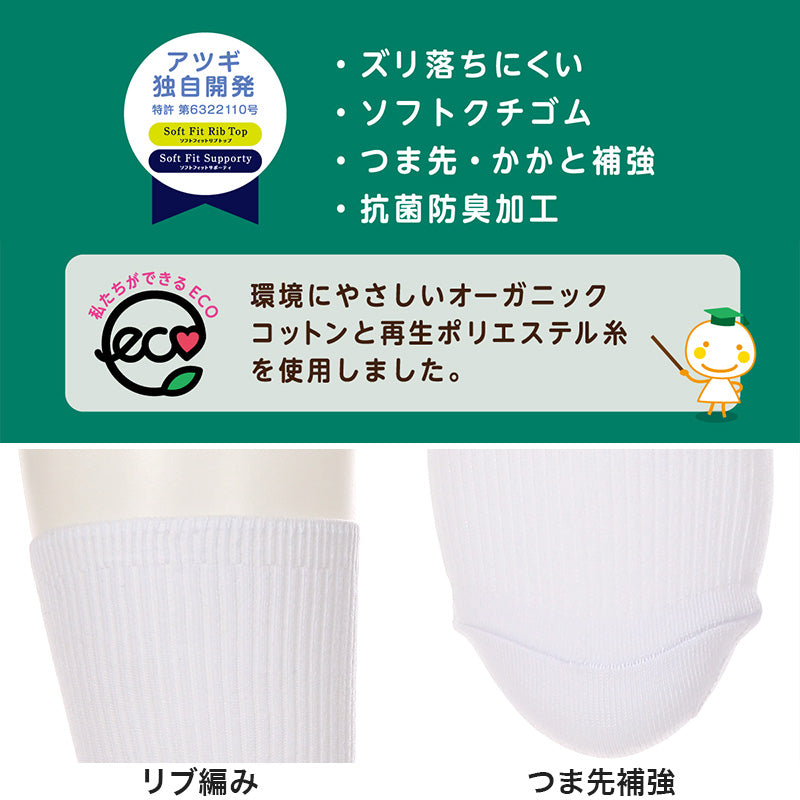 ソックス キッズ クルー ジュニア 靴下 2足組 16-18cm~24-26cm (白 黒 紺 ロークルー ショート レディース 女子 スクール 通学 部活 小学生 中学生 高校生) (在庫限り)