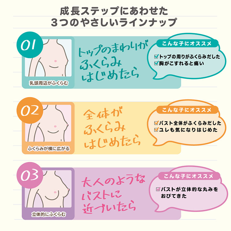 アツギ ハーフトップ ファーストブラ ジュニアブラ 子供 ブラジャー ノンワイヤー 透けにくい SS~L (キッズ ジュニア 女の子 中学生 綿 下着 インナー 女子 ハイジュニ)