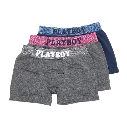 PLAYBOY ボクサーパンツ メンズ ボクサーブリーフ ブランド 成型ボクサー インナー 3枚組 M~LL セット 前閉じ 下着 男性 パンツ ボクサー シンプル おしゃれ プレイボーイ (在庫限り)
