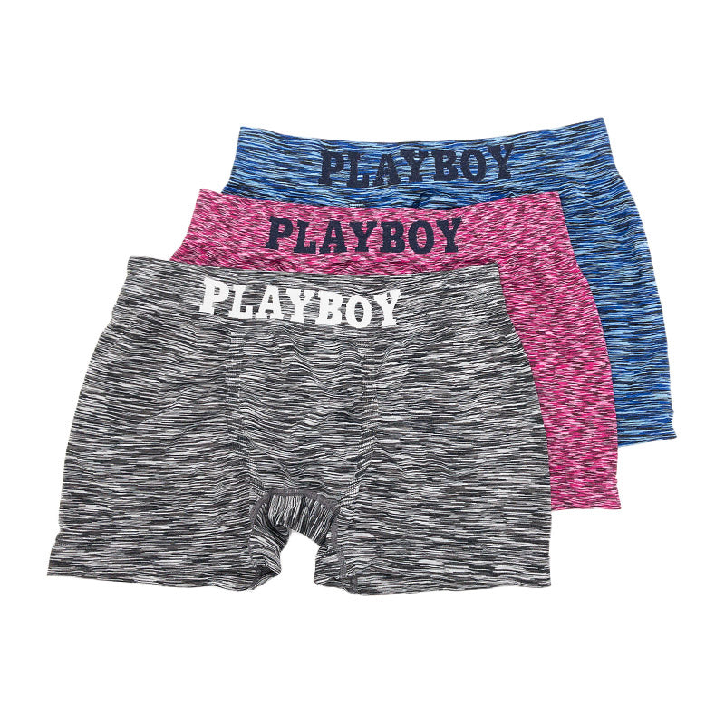 PLAYBOY ボクサーパンツ メンズ ボクサーブリーフ ブランド 成型ボクサー インナー 3枚組 M~LL セット 前閉じ 下着 男性 パンツ ボクサー シンプル おしゃれ プレイボーイ (在庫限り)