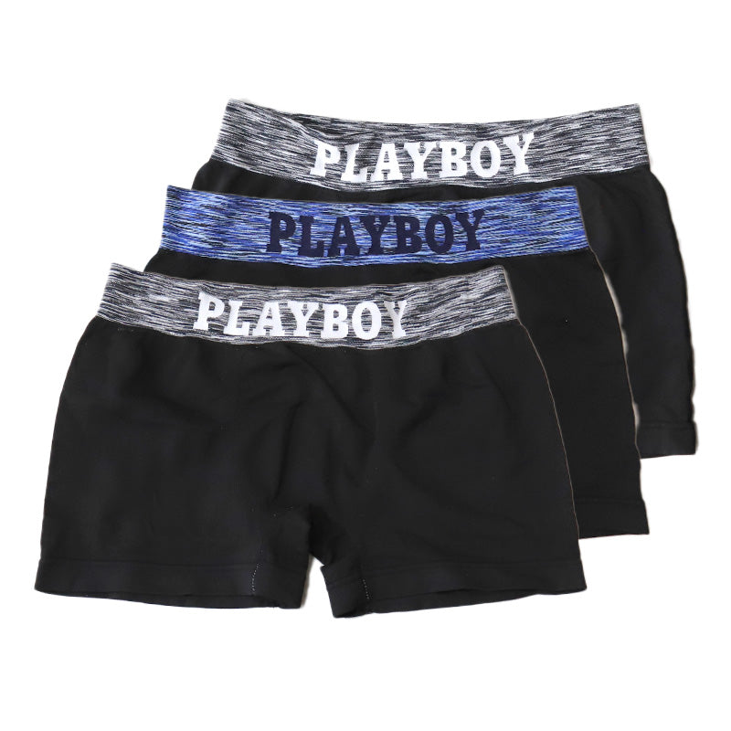 PLAYBOY ボクサーパンツ メンズ ボクサーブリーフ ブランド 成型ボクサー インナー 3枚組 M~LL セット 前閉じ 下着 男性 パンツ ボクサー シンプル おしゃれ プレイボーイ (在庫限り)