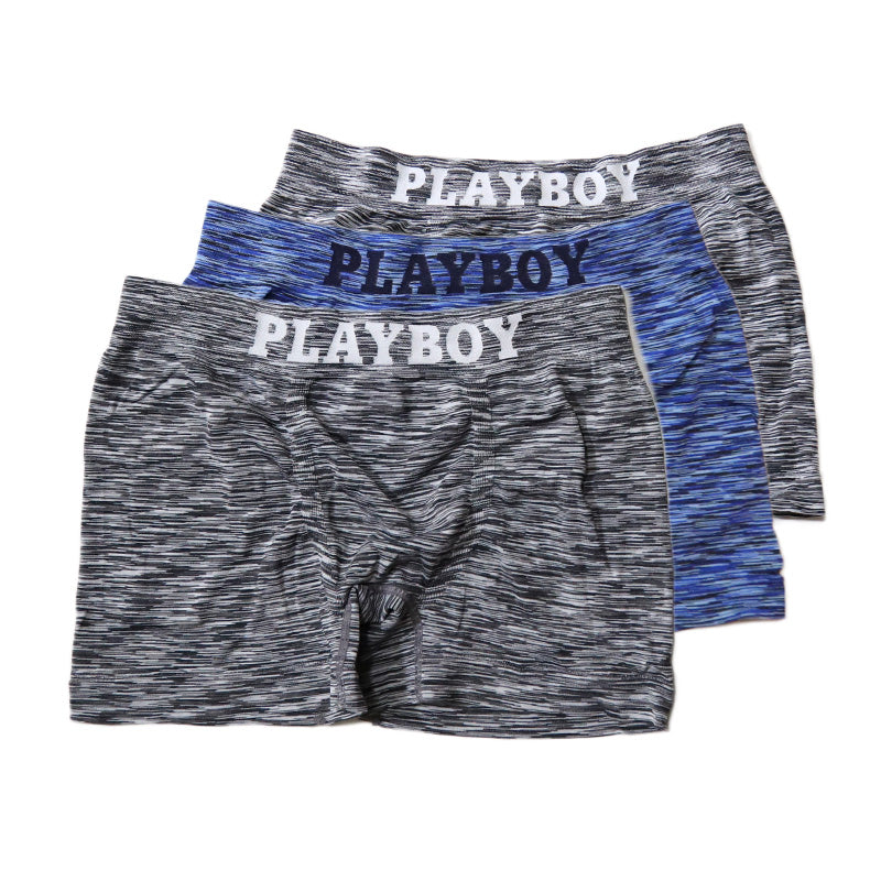 PLAYBOY ボクサーパンツ メンズ ボクサーブリーフ ブランド 成型ボクサー インナー 3枚組 M~LL セット 前閉じ 下着 男性 パンツ ボクサー シンプル おしゃれ プレイボーイ (在庫限り)