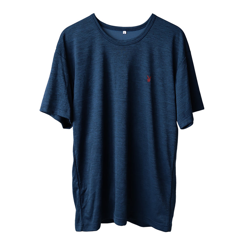 メンズ 半袖 メッシュ tシャツ インナー ブランド プレイボーイ M~LL 下着 夏 春 薄手 肌着 インナーシャツ クルーネック 丸首 ワンポイント 紳士 トップス 紳士肌着 男 アンダーウェア (在庫限り)