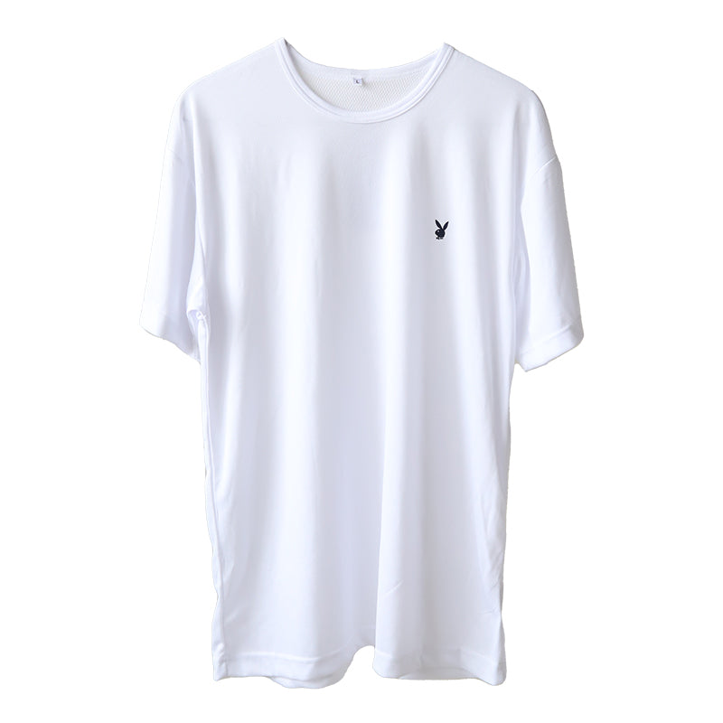 メンズ 半袖 メッシュ tシャツ インナー ブランド プレイボーイ M~LL 下着 夏 春 薄手 肌着 インナーシャツ クルーネック 丸首 ワンポイント 紳士 トップス 紳士肌着 男 アンダーウェア (在庫限り)