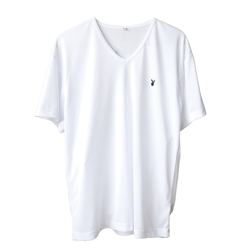 メンズ tシャツ インナー 半袖 裏メッシュ 半袖シャツ ブランド PLAYBOY M~LL メッシュ vネック 下着 薄手 夏 プレイボーイ PLAY BOY 紳士 トップス 紳士肌着 男 アンダーウェア (在庫限り)
