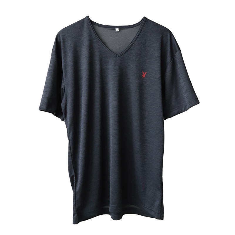 メンズ tシャツ インナー 半袖 裏メッシュ 半袖シャツ ブランド PLAYBOY M~LL メッシュ vネック 下着 薄手 夏 プレイボーイ PLAY BOY 紳士 トップス 紳士肌着 男 アンダーウェア