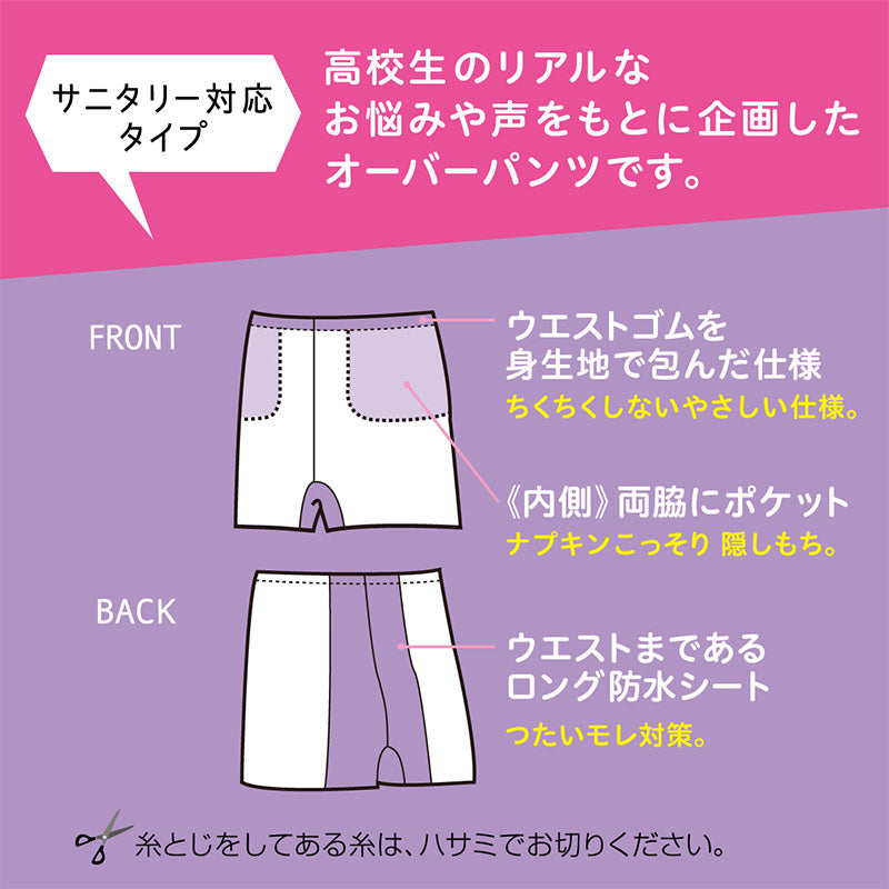 アツギ サニタリー スパッツ 1分丈スパッツ 一分丈 ジュニア 女子 カバパン S~L 生理用 黒パンツ スクール 女の子 キッズ オーバーパンツ アンダーパンツ カバーパンツ 黒 スカート下 子供 スクールタイム 重ね履き