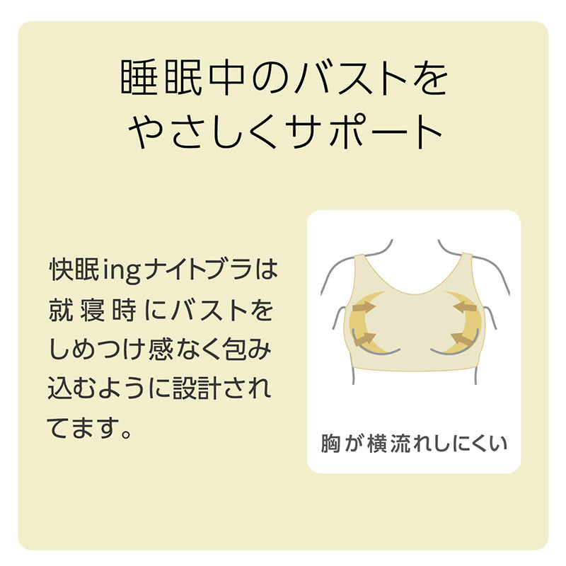 ナイトブラ おやすみブラ 快眠ing 快眠 ナイトブラジャー ハーフトップ 夜用 M~LL (ノンワイヤーブラ 寝るとき ブラジャー レディース インナー リラックス 締め付けない)