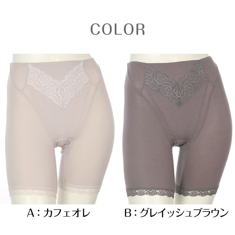一枚履き ガードルショーツ ガードル ロング丈 三分丈 1枚履き 綿 ぽっこりお腹 アツギ ウエスト64~90cm (ATSUGI レディース 女性 婦人 下着 下腹 産後 補正下着 姿勢 下っ腹)