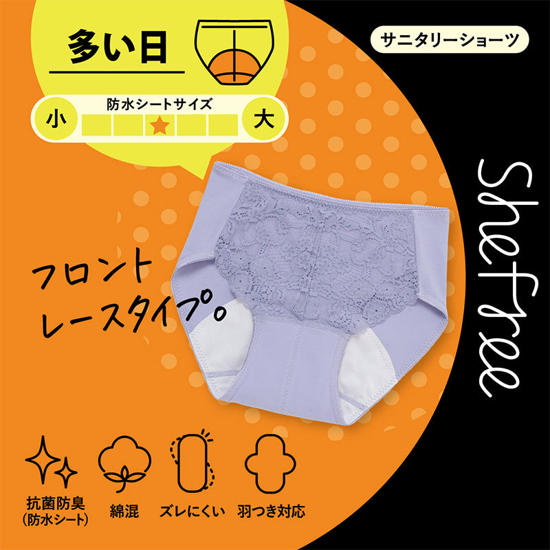 サニタリーショーツ 生理用ショーツ 多い日 ショーツ レディース 羽根つき M・L (生理用 防水 アツギ サニタリー 羽つき ウイング 下着 インナー)