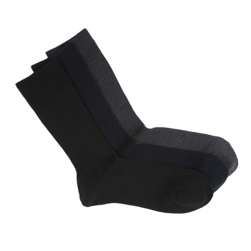 ソックス 靴下 メンズ ビジネスソックス サポーティ クルー丈ソックス 3足組 24-26cm・26-28cm (アツギ WORK-Fit 紳士 男性 ワークフィット workfit くつ下 くつした シンプル)