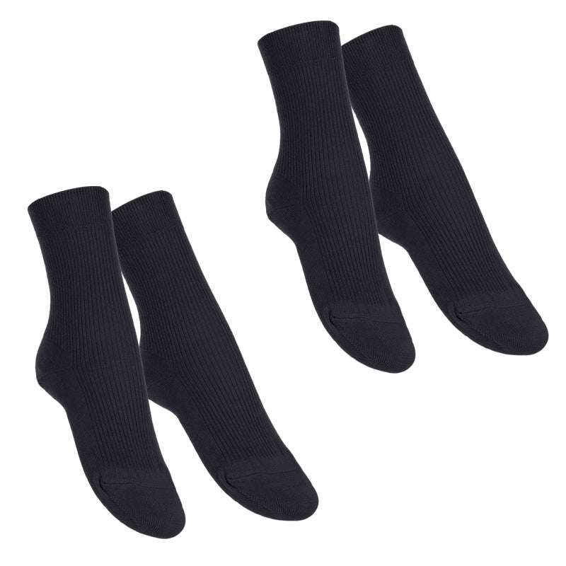 婦人 ソックス ロークルー クルー丈ソックス レディース 靴下 リブ アツギ WORK-Fit 2足組 22-23cm・24-25cm (婦人 女性 ワークフィット リブソックス くつ下 くつした シンプル 無地) (在庫限り)