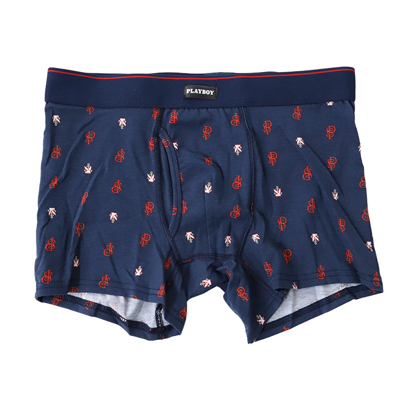 PLAYBOY ボクサーパンツ メンズ ボクサーブリーフ ブランド 綿 インナー コットン M~LL 前開き 下着 男性 パンツ ボクサー シンプル おしゃれ プレイボーイ