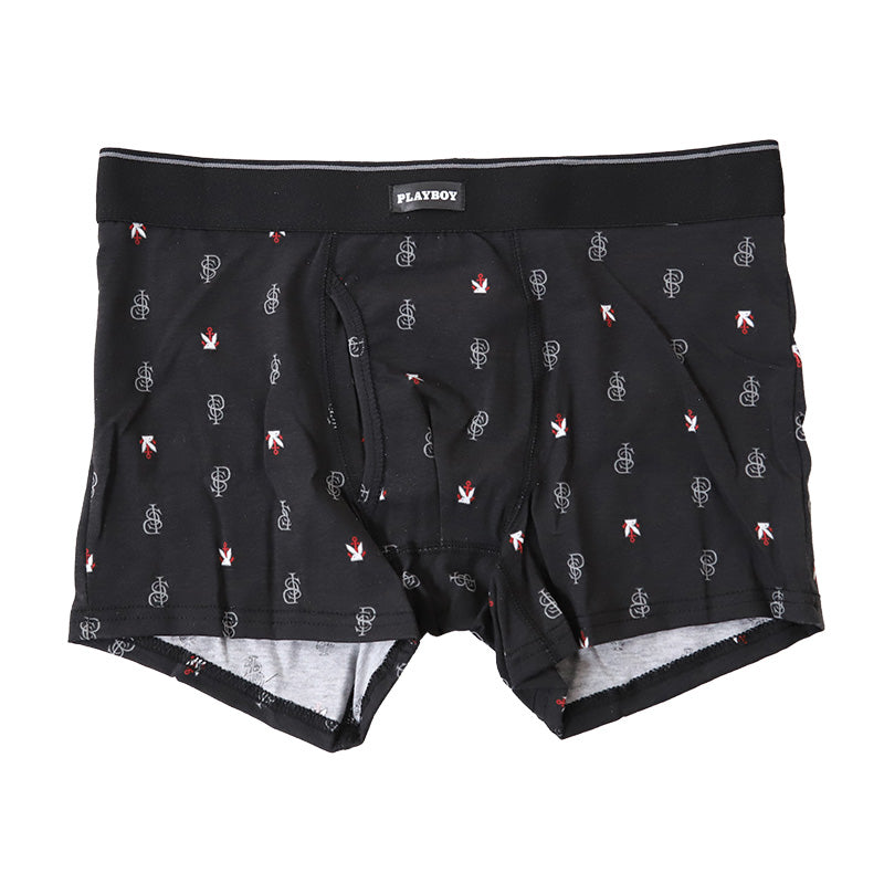 PLAYBOY ボクサーパンツ メンズ ボクサーブリーフ ブランド 綿 インナー コットン M~LL 前開き 下着 男性 パンツ ボクサー シンプル おしゃれ プレイボーイ