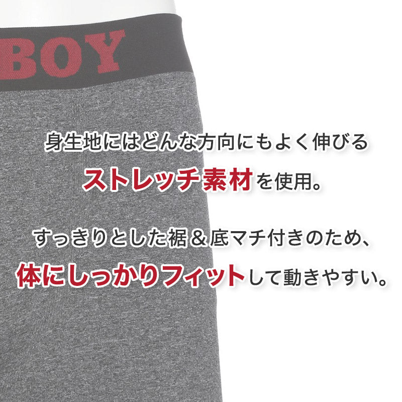 PLAYBOY ボクサーパンツ メンズ ボクサーブリーフ ブランド 成型ボクサー インナー 3枚組 M~LL セット 前閉じ 下着 男性 パンツ ボクサー シンプル おしゃれ プレイボーイ (在庫限り)